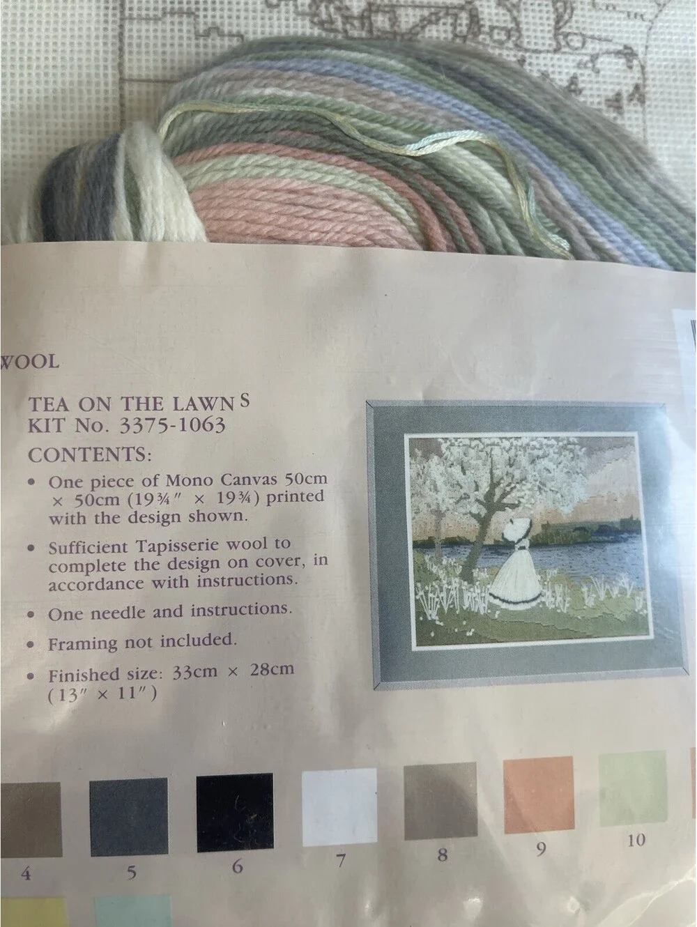 Anchor Long Stitch Kit Raisers Wool Needlecraft Tea On The Lawn New! 3375-1063
